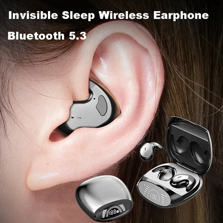 Sleep Invisible Stereo Headset IPX5 Waterproof Wireless Bluetooth Earphone Earbuds with Mic for Phone Bluetooth 5.3 Headphones