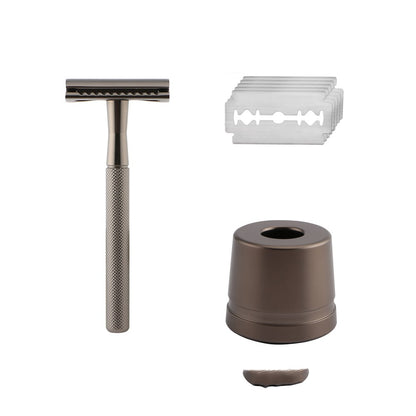 Premium Vintage Metal Manual Razor | Luxury 5-Blade Men's Grooming Gift Set