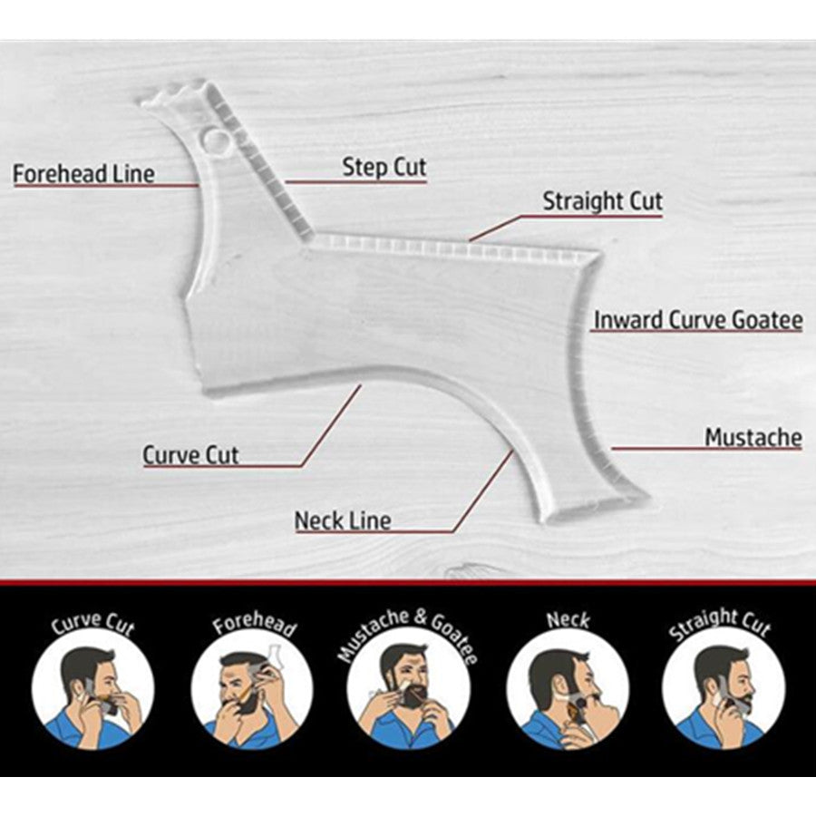 Ultimate Beard Styling Comb & Shaping Template | Professional Trimming Guide Tool