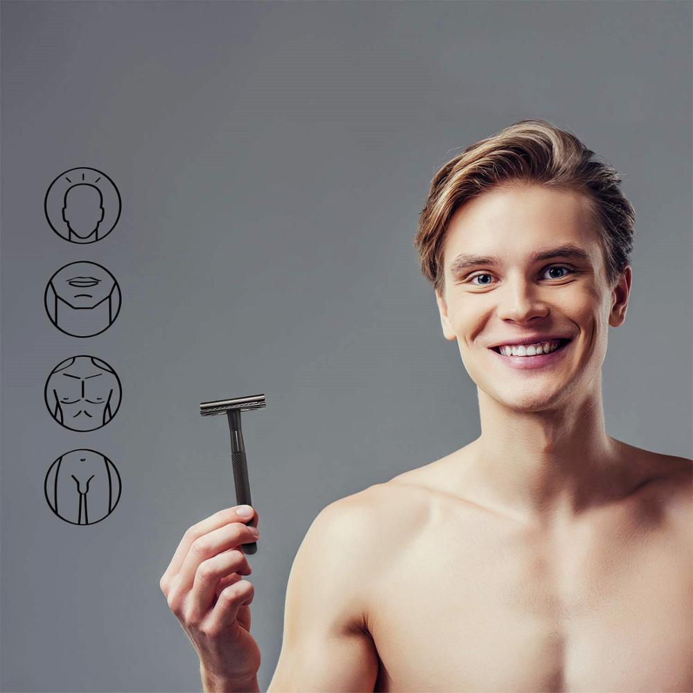Premium Vintage Metal Manual Razor | Luxury 5-Blade Men's Grooming Gift Set