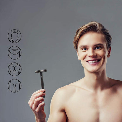 Premium Vintage Metal Manual Razor | Luxury 5-Blade Men's Grooming Gift Set