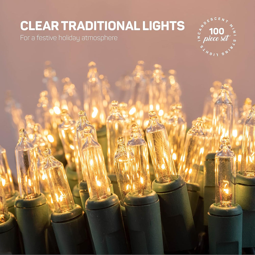 Christmas String Lights [100 Set] 25 Ft Warm White Christmas String Lights, for Xmas Tree, Garland, Holiday, Party Décor –Mini Christmas Lights for Tree Weather-Resistant