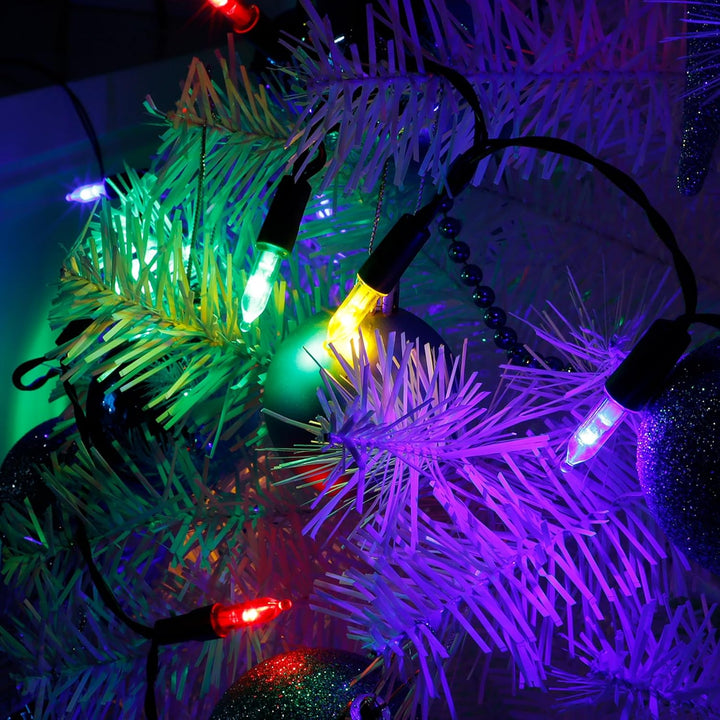 2 Packs Total 100 Leds 32Ft Multicolored Christmas String Lights, Battery Operated Christmas Mini String Lights with 8 Lighting Modes, Indoor Outdoor LED Xmas Fairy String Lights with Timer