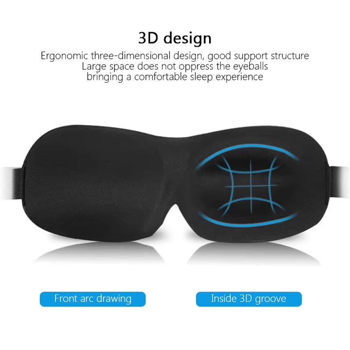 3D Sleep Mask Eyepatch Natural Block Out Light Eyeshade Cover Shade Eye Patch Women Men Soft Portable Blindfold Travel Eye Mask