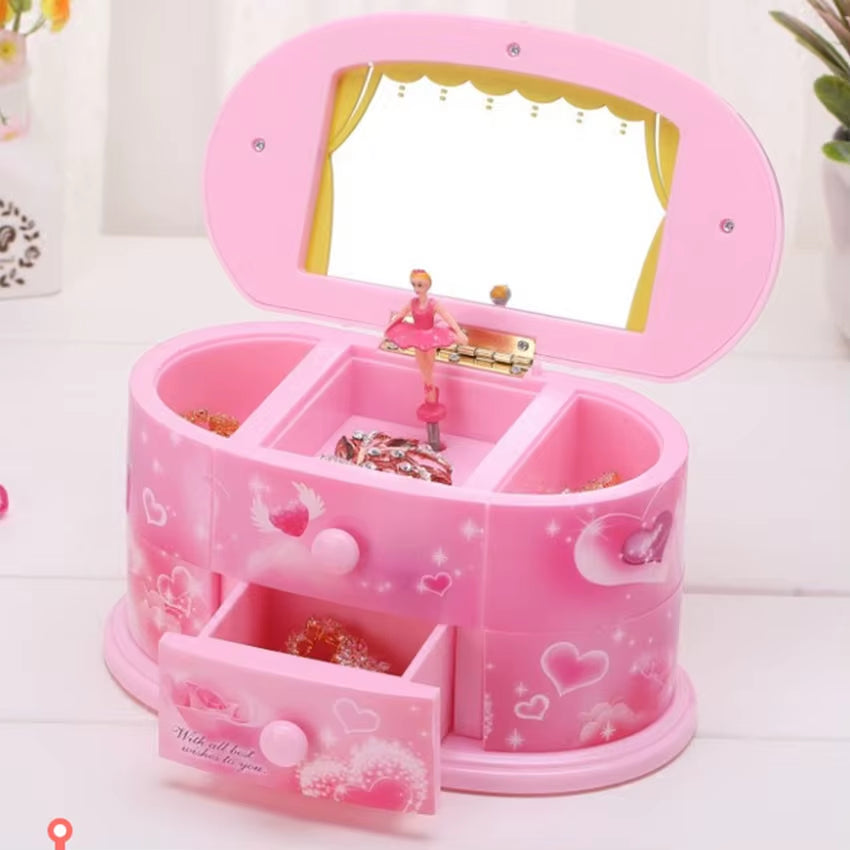 Children'S Birthday Music Boxes Creative Dancing Girl Music Jewelry Box Storage Case Rotating Clockwork Music Box Christmas Gift