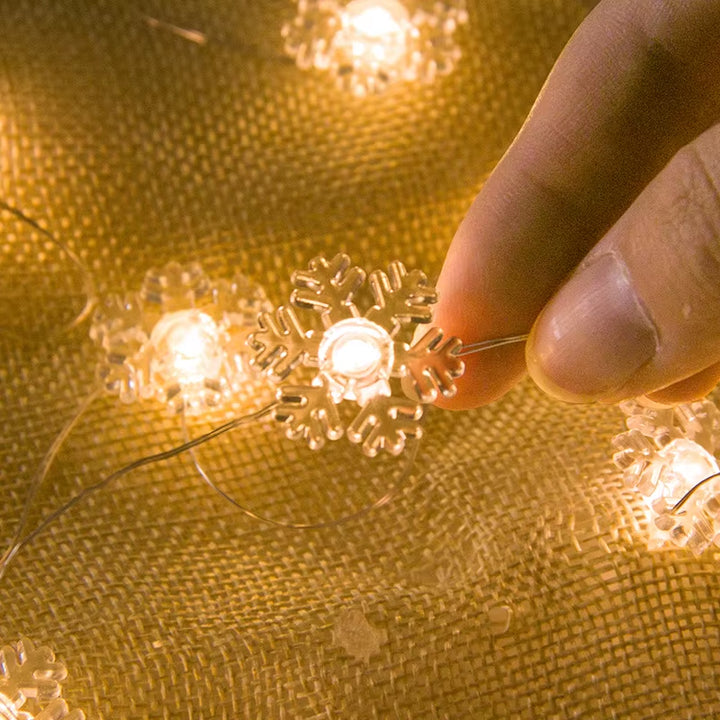 2M Christmas Santa Claus Snowflake LED Light String Garland Xmas Tree Fairy Light Christmas Decoration for Home New Year Navidad