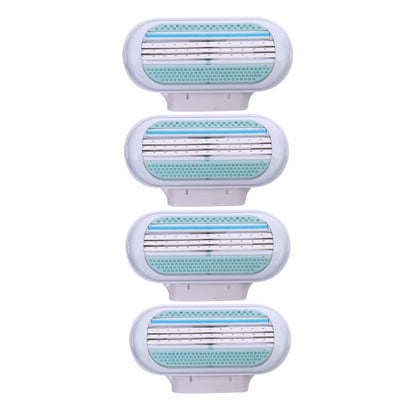 4-Pack Women's 3-Layer Razor Blades | Smooth Manual Shaving Cartridges