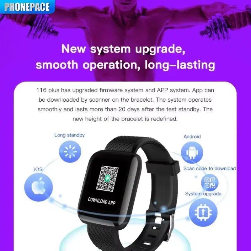 Smart Fitness Tracker Bracelet with Color Screen Health Reminders Exercise Step Counting Intelligent Information Notifications