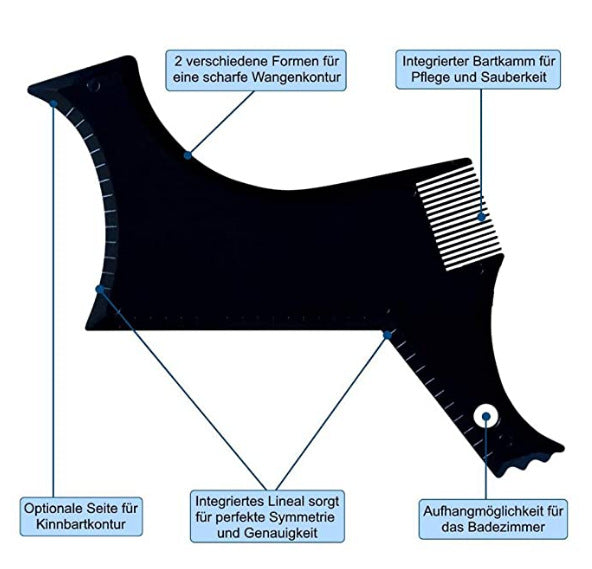 Ultimate Beard Styling Comb & Shaping Template | Professional Trimming Guide Tool