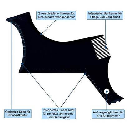 Ultimate Beard Styling Comb & Shaping Template | Professional Trimming Guide Tool