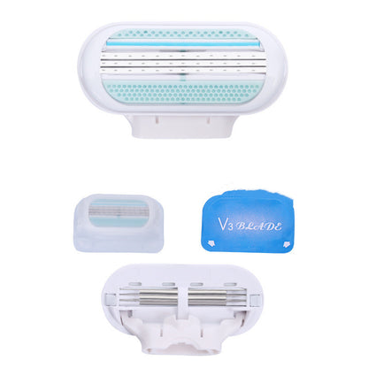 4-Pack Women's 3-Layer Razor Blades | Smooth Manual Shaving Cartridges