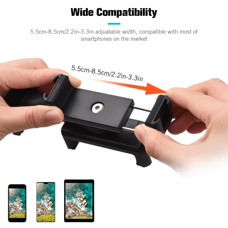 AD-04 Universal Phone Tripod Mount with Dual Phone Holders Vertical Horizontal Phone Clamp Smartphone Holder for Video