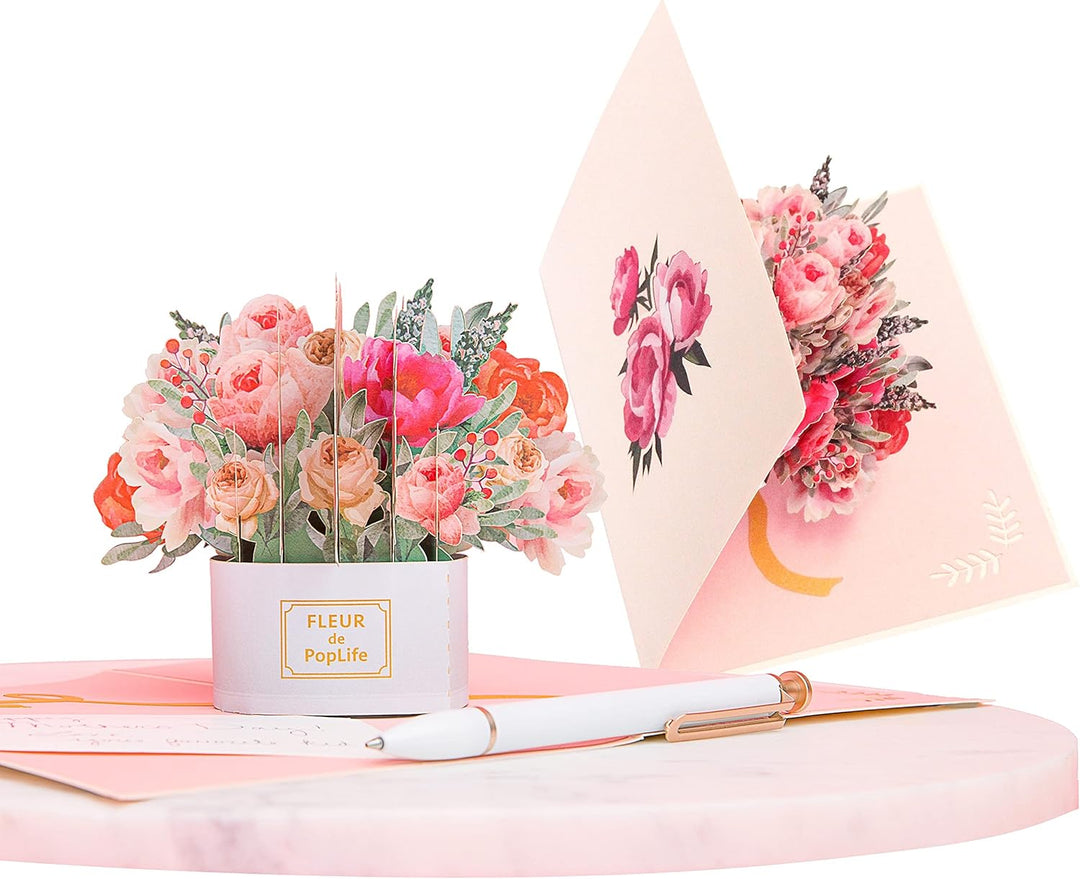® Luxe Flower Box 3D Pop up Valentine'S Day - Blank Card, Anniversary, Mother'S Day Card, Wedding or Birthday Party Invitation - for Wife, Mom, Sister, Grandma, Daughter, and Girlfriend