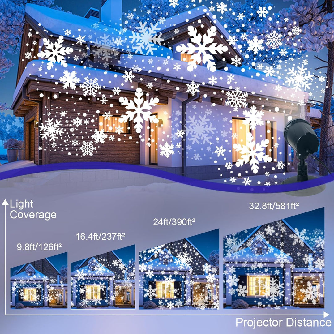 Outdoor Snowflake Projector Lights - IP65 Waterproof Christmas Decorations
