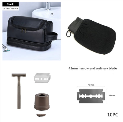 Premium Vintage Metal Manual Razor | Luxury 5-Blade Men's Grooming Gift Set