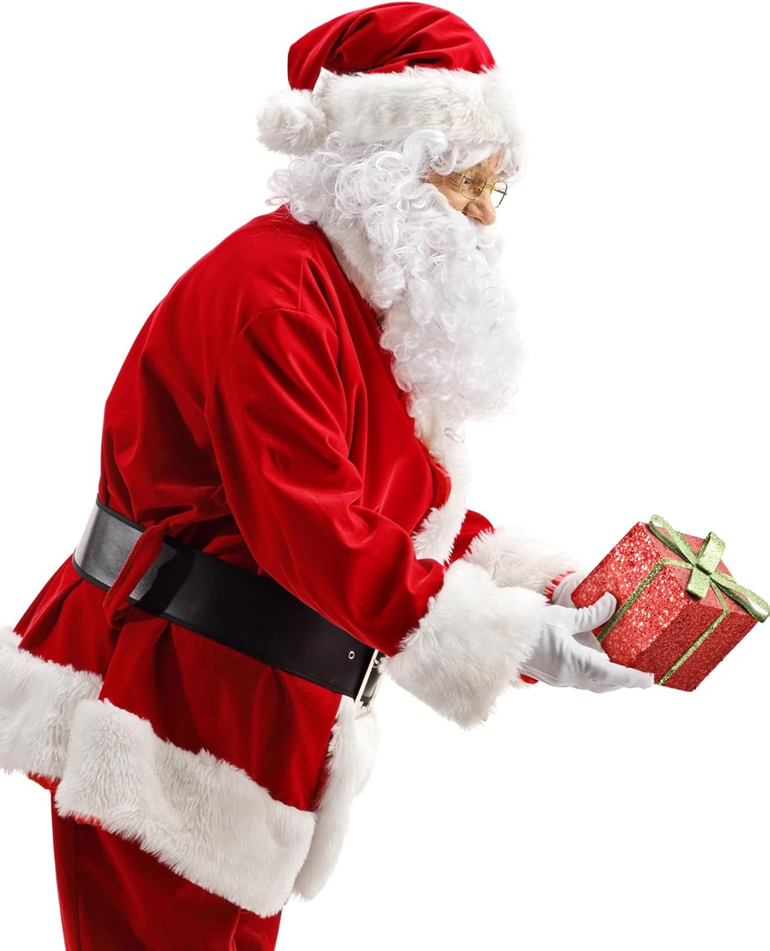 Men'S Deluxe Santa Suit 11Pc. Christmas Adult Santa Claus Costume