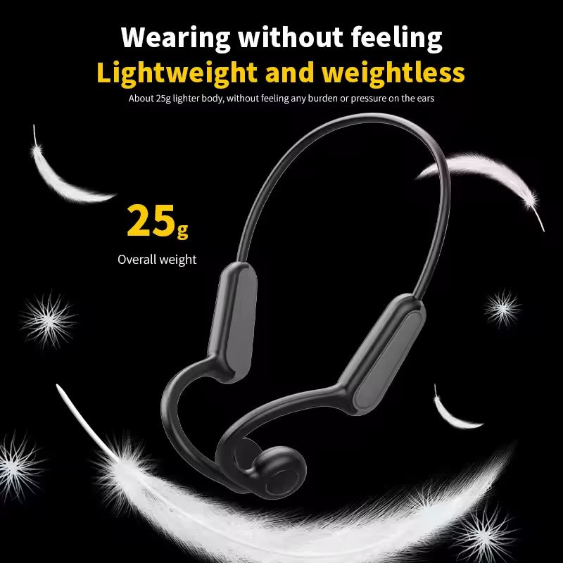 NEW Real Bone Conduction Sport Headphone Wireless Earphone Bluetooth-Compatible Headset Hands-Free with Mic for Running