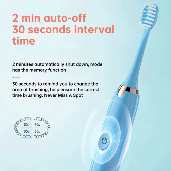 Electric Sonic Toothbrush USB Rechargeable Waterproof Electronic Ultrasonic Whitening Tooth Brushes Replacement Heads