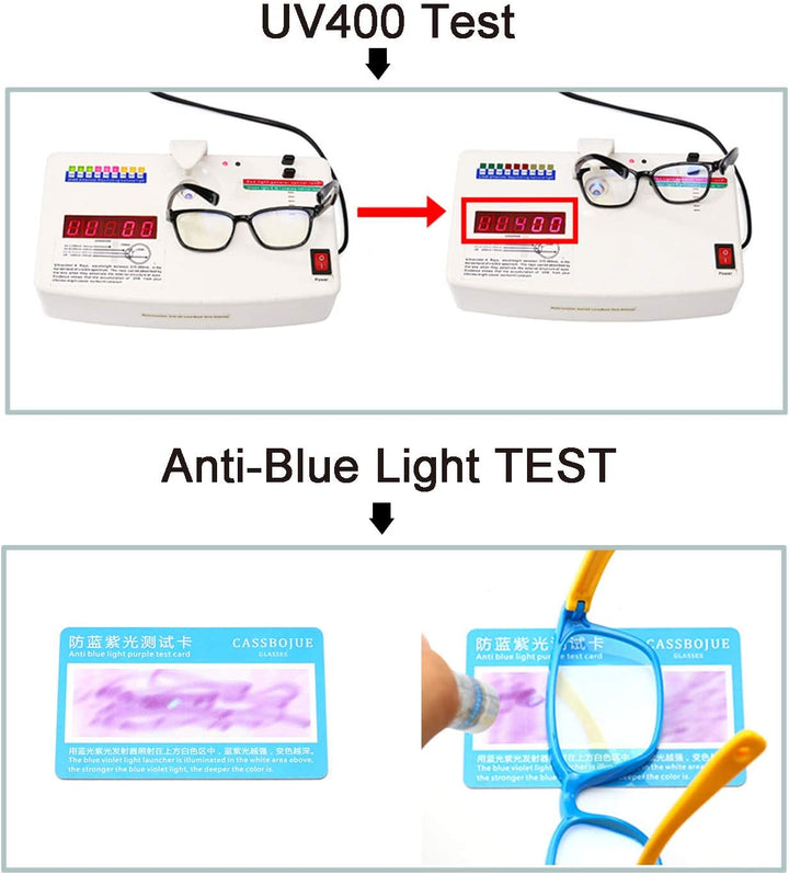 Kids Blue Light Blocking Glasses 2 Pack, anti Eyestrain & UV Protection, Computer Gaming TV Phone Glasses for Boys Girls Age 3-9 (Clear+Transparent Pink)