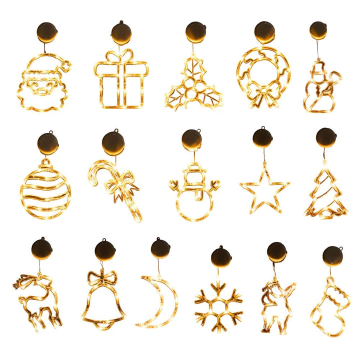 Christmas Led String Lights Easy to Hang Christmas Ornaments Festive Christmas Window Curtain Lights with Snowflakes for Indoor