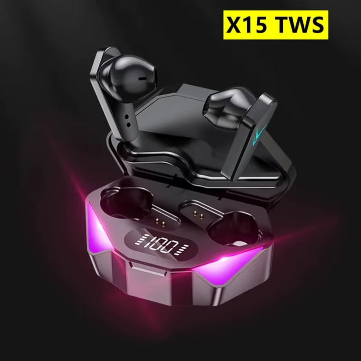 X15 TWS Gaming Earbuds Wireless Bluetooth 5.0 Earphones with Mic Bass Boosted 9D Stereo Sound Positioning Hifi Music Headset