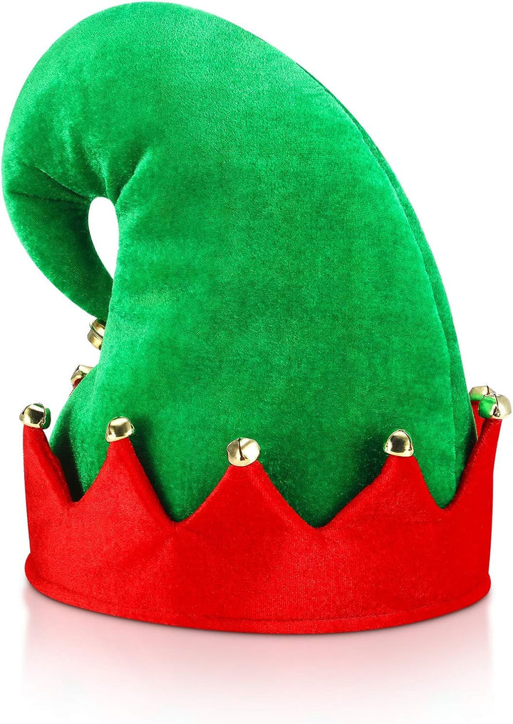 Christmas Santa Elf Shoes and Hat Christmas Red and Green Costume Accessory Set