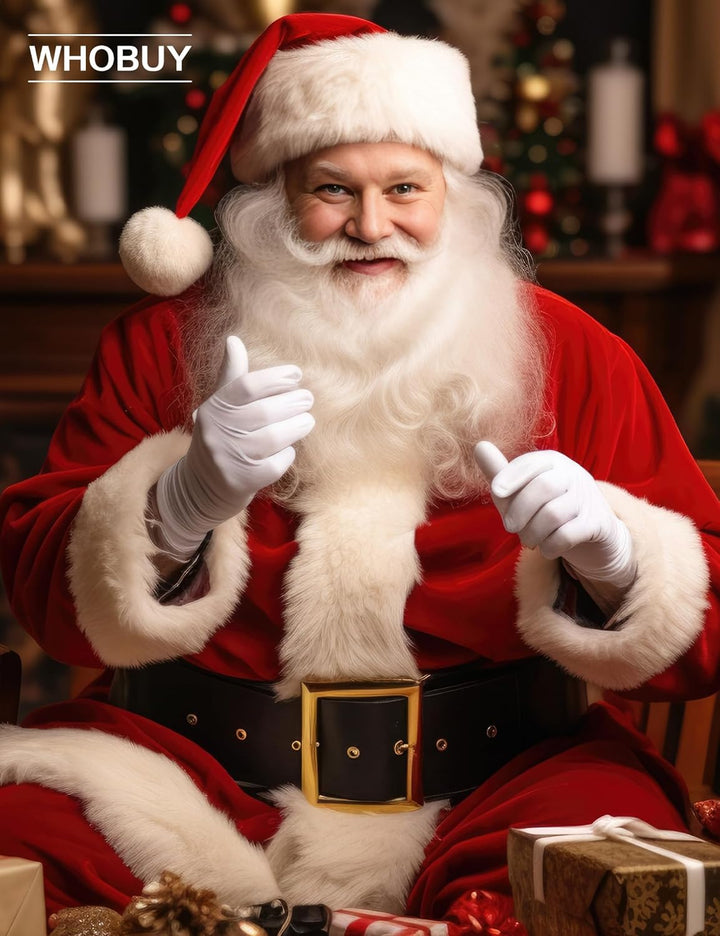 Men'S Deluxe Santa Suit 11Pc. Christmas Adult Professional Santa Claus Outfit Xmas