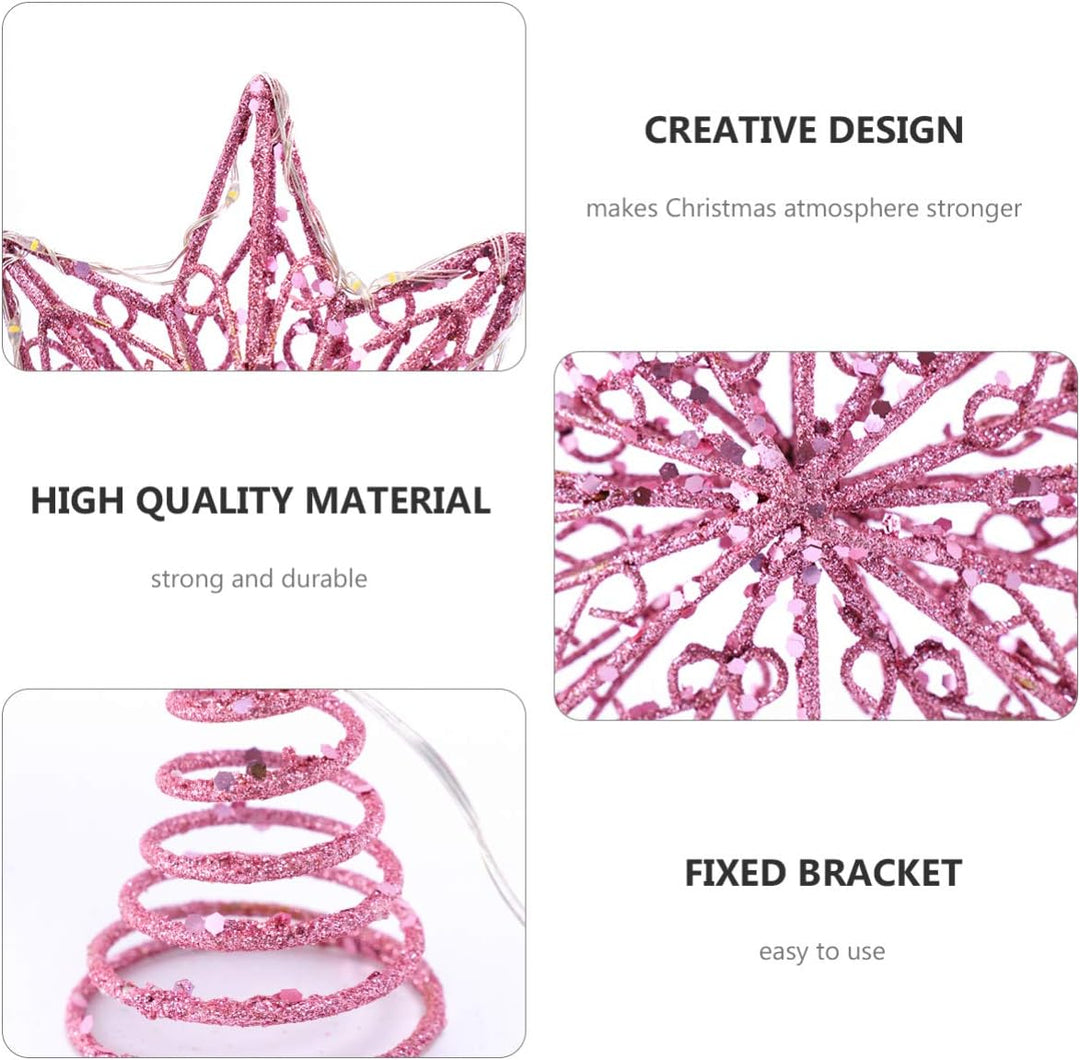 Eight Pointed Star Christmas Tree Topper with Lights Art Decoration for Holiday Trees Easy Installation for Festive Atmosphere Christmas Ornament