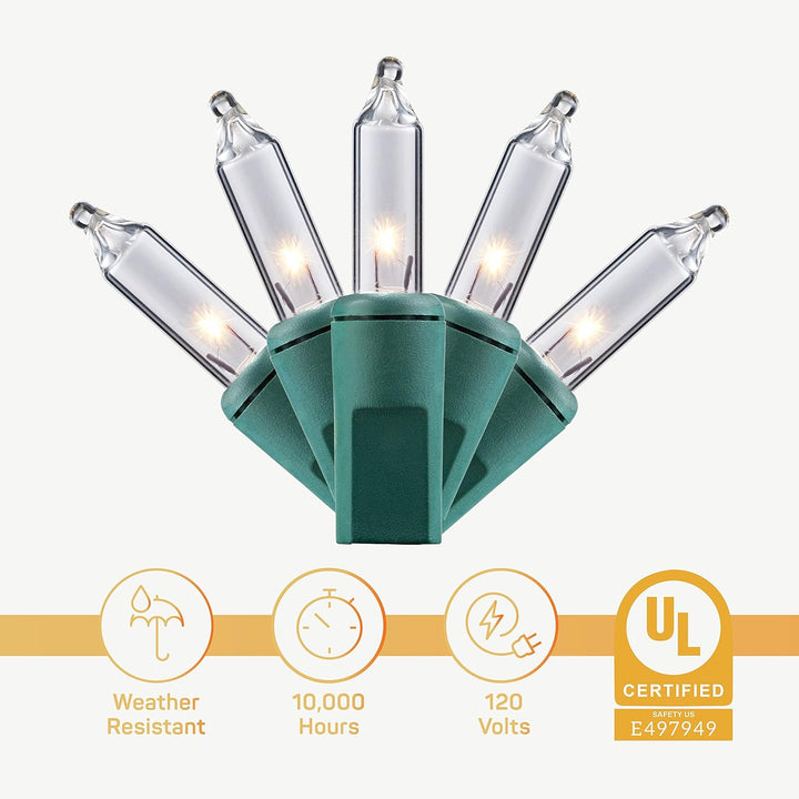 Christmas String Lights [100 Set] 25 Ft Warm White Christmas String Lights, for Xmas Tree, Garland, Holiday, Party Décor –Mini Christmas Lights for Tree Weather-Resistant