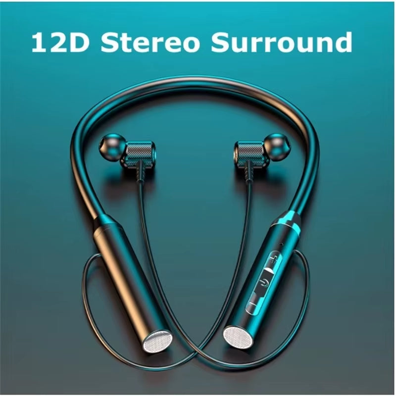Wireless Headphone Fone Bluetooth 5.0 Neckband Earphones Silicone Hifi Stereo Sports Headset Halter Waterproof Magnetic Earbuds