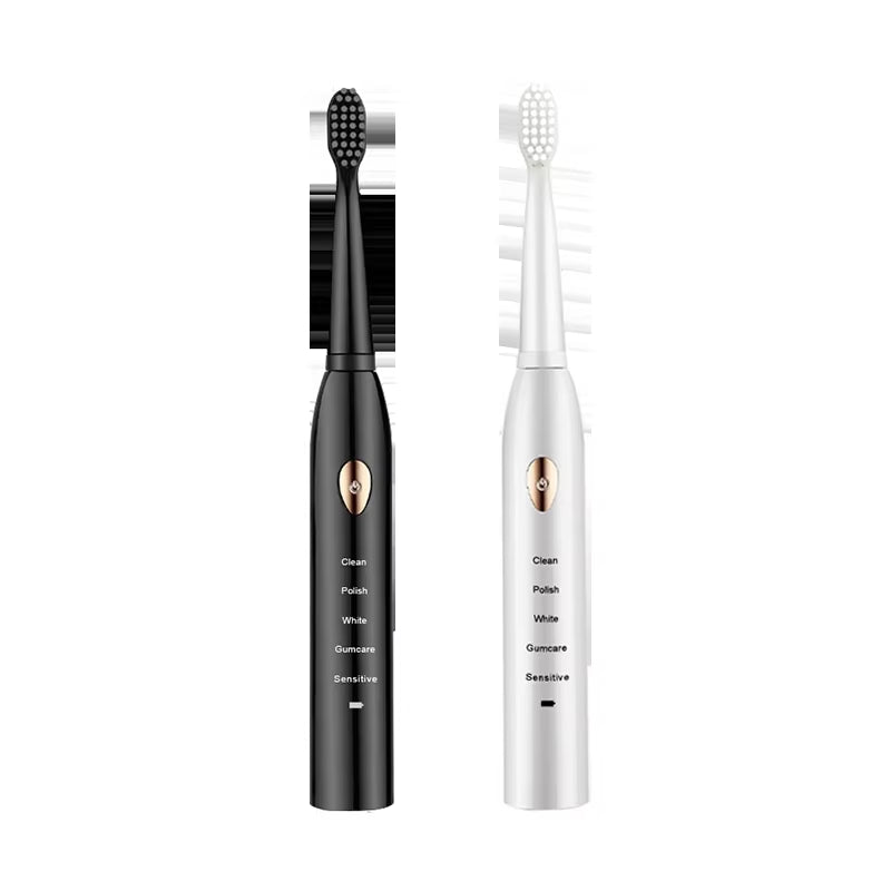 Jianpai Adult Black White Classic Acoustic Electric Toothbrush Adult 5-Gear Mode USB Charging IPX7 Waterproof Acoustic Electric