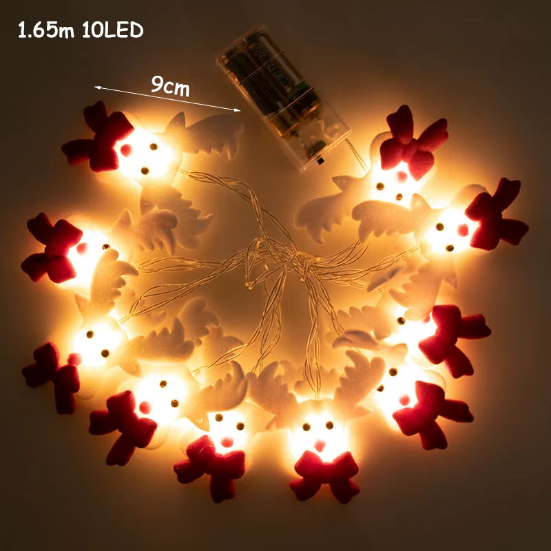 Christmas LED String Lights Santa Claus Snowflakes Snowman Xmas Tree Fairy Lights Garland Christmas Decorations for Home Navidad