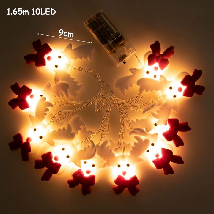 Christmas LED String Lights Santa Claus Snowflakes Snowman Xmas Tree Fairy Lights Garland Christmas Decorations for Home Navidad