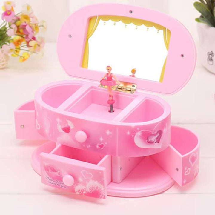 Children'S Birthday Music Boxes Creative Dancing Girl Music Jewelry Box Storage Case Rotating Clockwork Music Box Christmas Gift