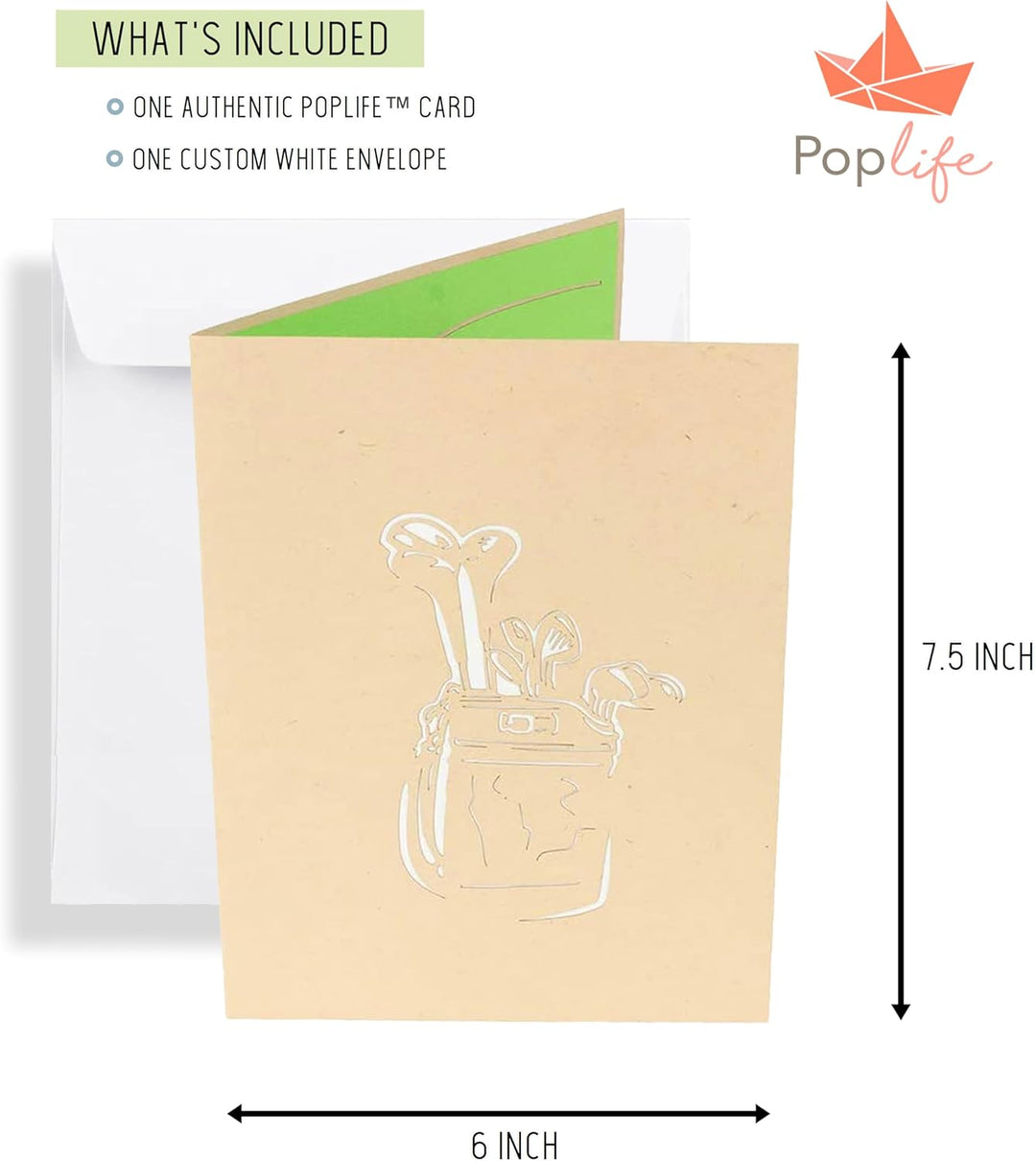 ® Golf Cart 3D Pop up Father’S Day Card - Happy Anniversary, Retirement Gift, Valentine'S Day Card for Him, Birthday - Golfing Gift for Husband, Card for Golfers - for Son, Father, Grandpa