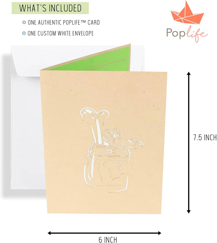 ® Golf Cart 3D Pop up Father’S Day Card - Happy Anniversary, Retirement Gift, Valentine'S Day Card for Him, Birthday - Golfing Gift for Husband, Card for Golfers - for Son, Father, Grandpa