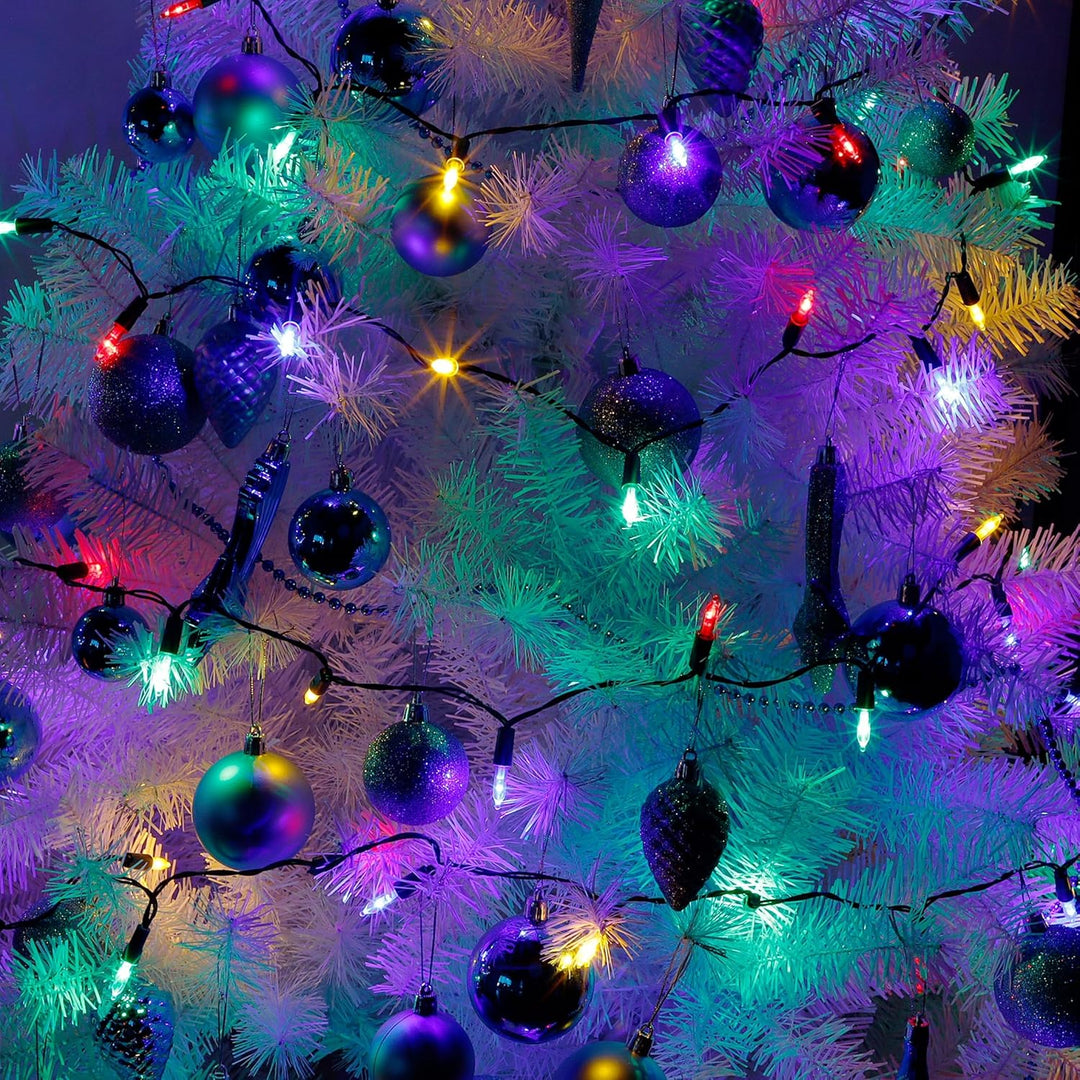 2 Packs Total 100 Leds 32Ft Multicolored Christmas String Lights, Battery Operated Christmas Mini String Lights with 8 Lighting Modes, Indoor Outdoor LED Xmas Fairy String Lights with Timer