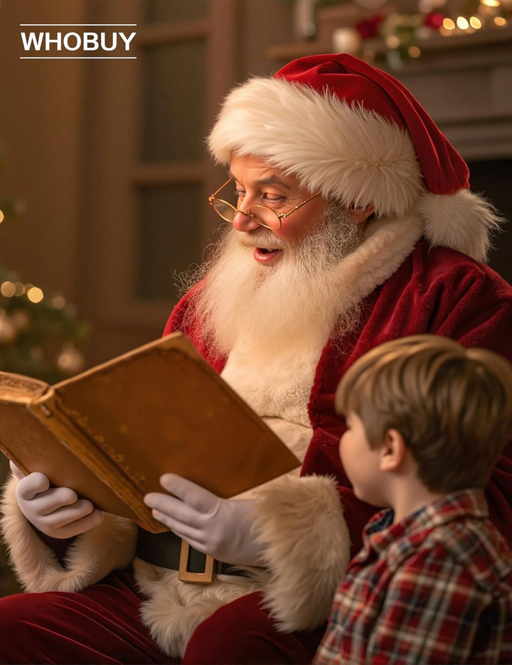 Men'S Deluxe Santa Suit 11Pc. Christmas Adult Professional Santa Claus Outfit Xmas