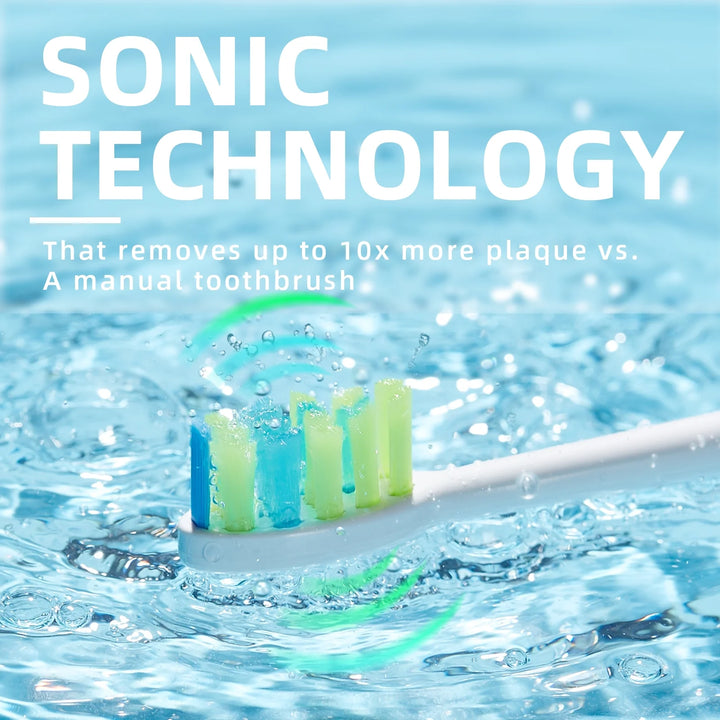 Sonic Electric Toothbrush with 6 Brush Heads for Adults and Kids, One Charge for 90 Days, 5 Modes, 40000VPM Powered Toothbrush, 2 Minutes Build in Smart Timer, Roman Column Handle Design,Pink