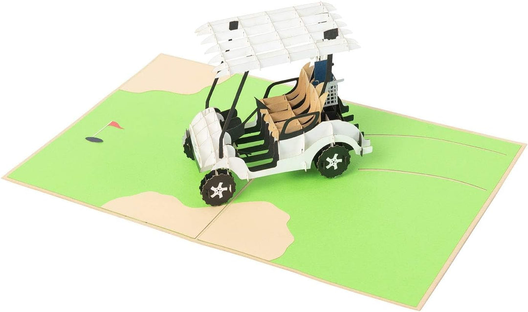 ® Golf Cart 3D Pop up Father’S Day Card - Happy Anniversary, Retirement Gift, Valentine'S Day Card for Him, Birthday - Golfing Gift for Husband, Card for Golfers - for Son, Father, Grandpa