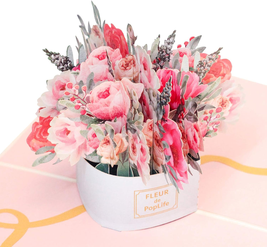 ® Luxe Flower Box 3D Pop up Valentine'S Day - Blank Card, Anniversary, Mother'S Day Card, Wedding or Birthday Party Invitation - for Wife, Mom, Sister, Grandma, Daughter, and Girlfriend