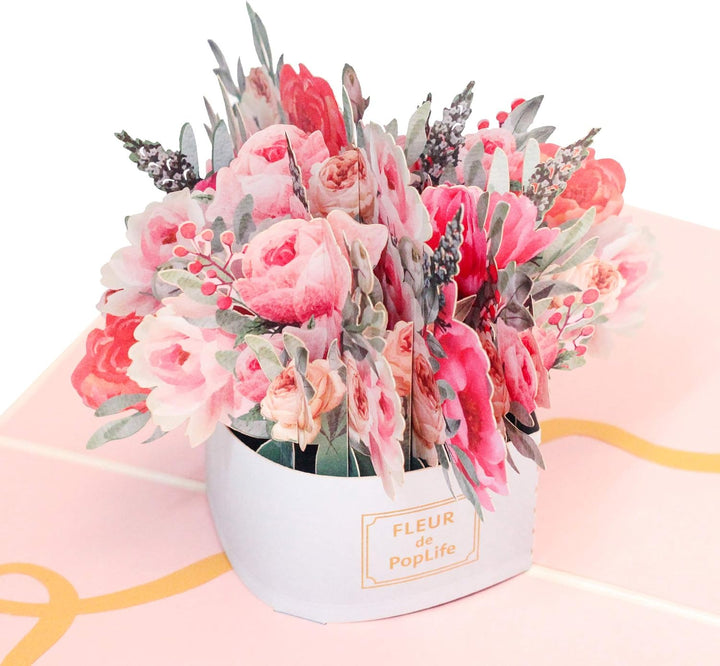 ® Luxe Flower Box 3D Pop up Valentine'S Day - Blank Card, Anniversary, Mother'S Day Card, Wedding or Birthday Party Invitation - for Wife, Mom, Sister, Grandma, Daughter, and Girlfriend