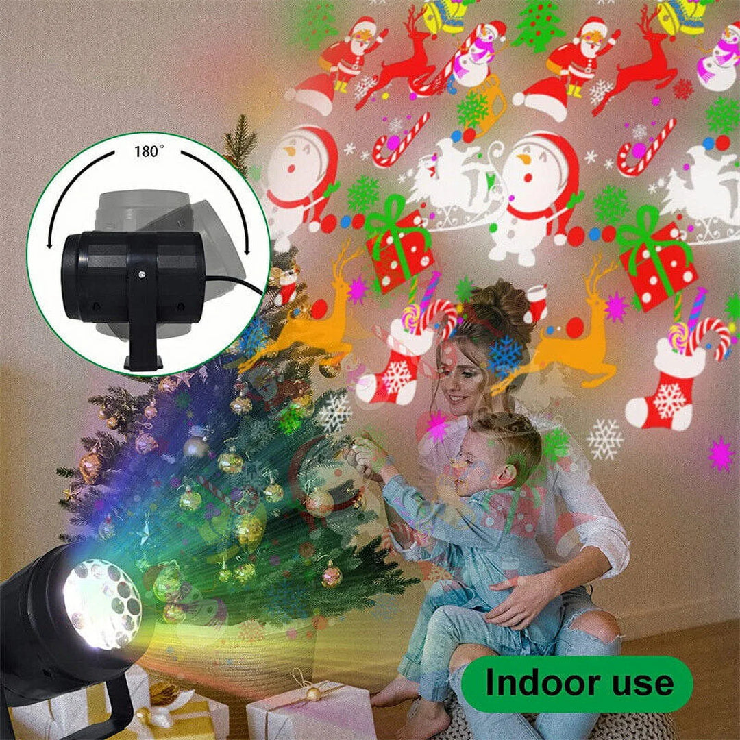 16 Patterns LED Christmas Projector Moving Light Laser Landscape Lamp Indoor Outdoor Xmas Decor