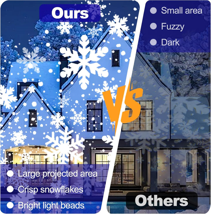 Outdoor Snowflake Projector Lights - IP65 Waterproof Christmas Decorations