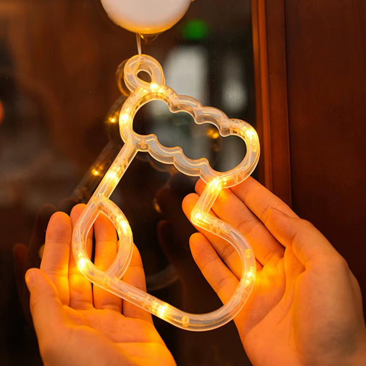 Christmas Led String Lights Easy to Hang Christmas Ornaments Festive Christmas Window Curtain Lights with Snowflakes for Indoor