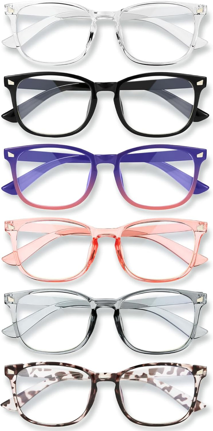 Blue Light Blocking Glasses for Computer Gaming, Fashion Fake Helps Reduce Screen Fatigue Eyeglasses for Women Men