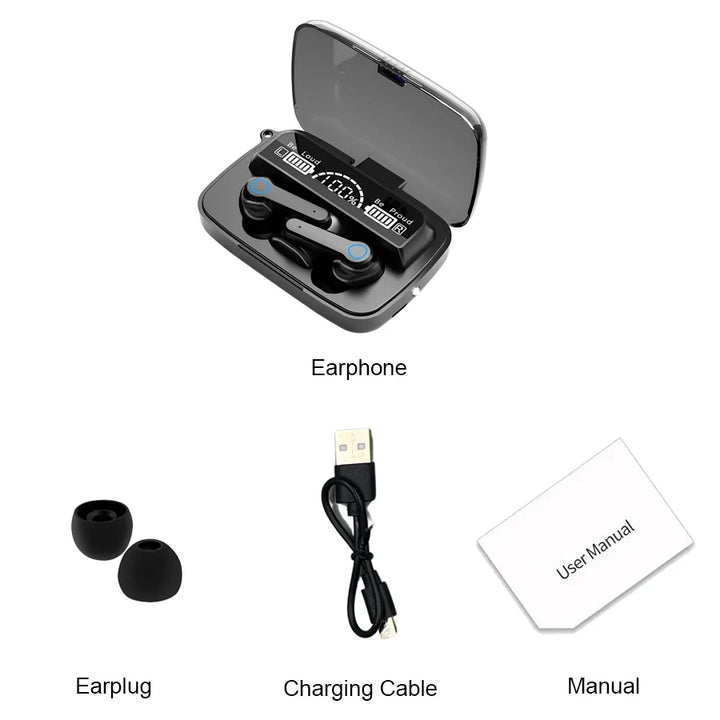 M19 Bluetooth Headset Wireless Tws Gaming Support Noise-Cancelling Touch In-Ear Mini Emergency Power Bank Headset