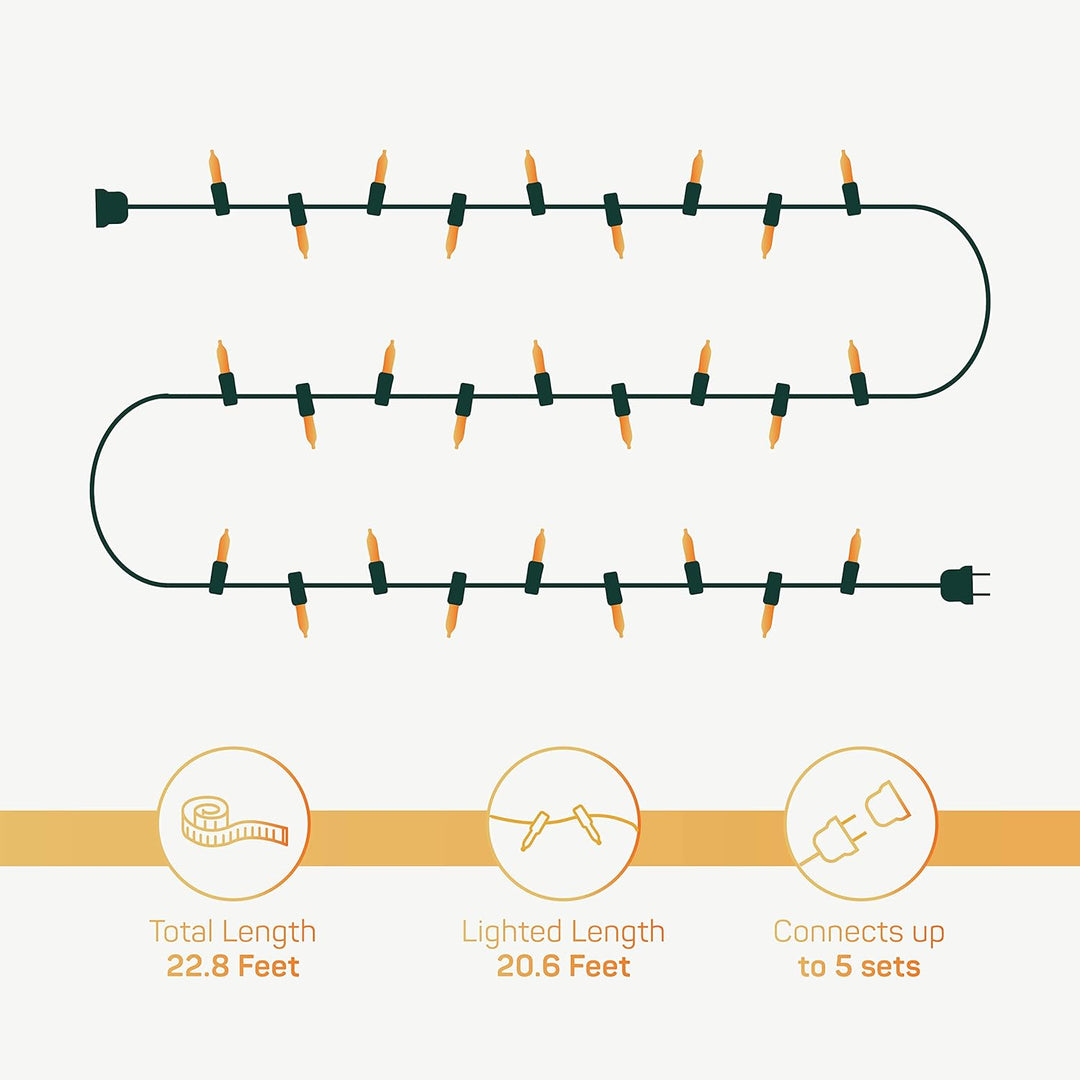 Christmas String Lights [100 Set] 25 Ft Warm White Christmas String Lights, for Xmas Tree, Garland, Holiday, Party Décor –Mini Christmas Lights for Tree Weather-Resistant
