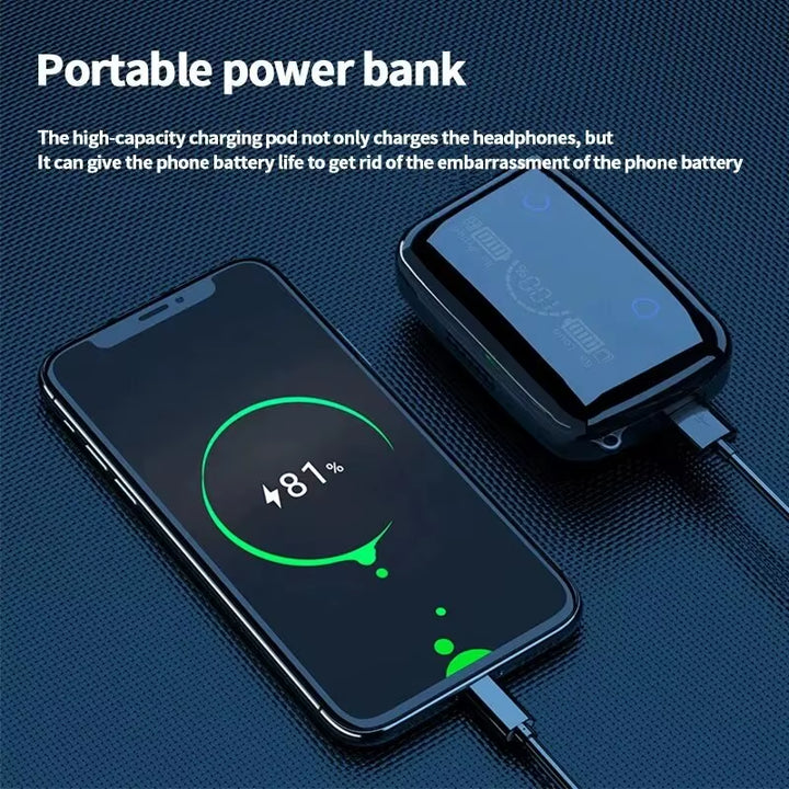 M19 Bluetooth Headset Wireless Tws Gaming Support Noise-Cancelling Touch In-Ear Mini Emergency Power Bank Headset