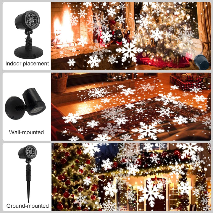 Outdoor Snowflake Projector Lights - IP65 Waterproof Christmas Decorations